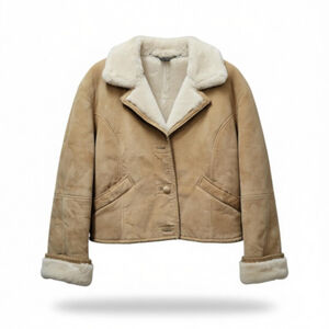 GALLERY Vintage Genuine Leather Modacrylic Lined Jacket Size Large